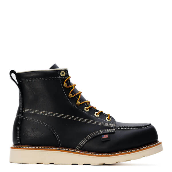 American Heritage 6″ Black Safety Toe - Moc Toe Maxwear Wedge - Fearless Outfitters