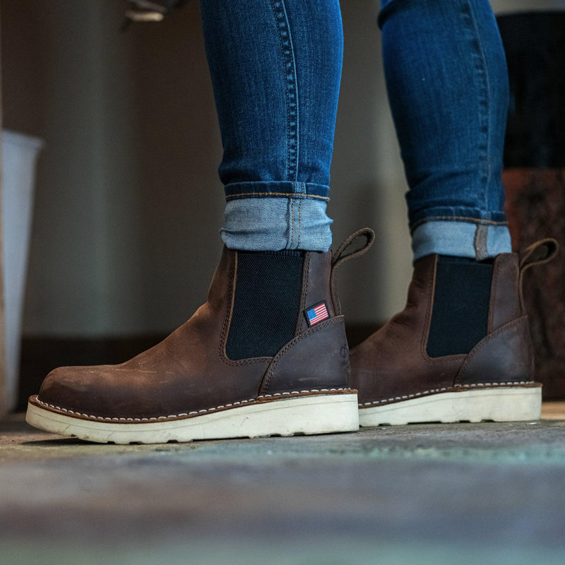 Load image into Gallery viewer, Danner Women&#39;s Bull Run Chelsea 5&quot; Brown Wedge - Fearless Outfitters
