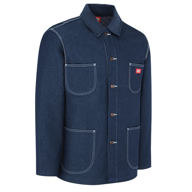 Cargue la imagen en el visor de la galería, Dickies Men&#39;s Denim Blanket Lined Chore Coat Blue - Fearless Outfitters
