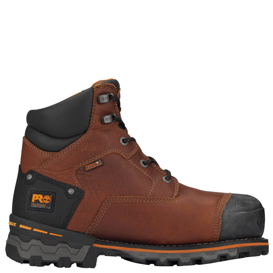 Men's Boondock 6" Composite Toe Waterproof Work Boot - Brown Tumbled - Fearless Outfitters