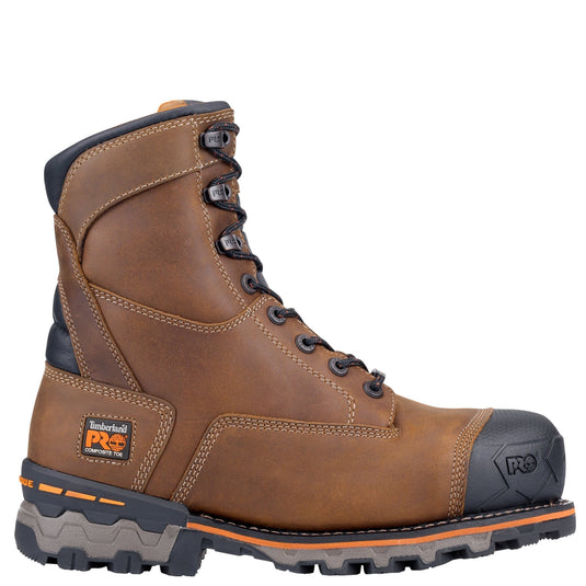 Men's Boondock 8" Composite Toe Waterproof Work Boot - Brown Oiled Distressed - Fearless Outfitters