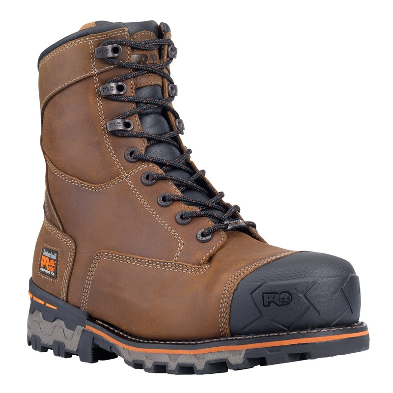 Cargue la imagen en el visor de la galería, Men&#39;s Boondock 8&quot; Composite Toe Waterproof Work Boot - Brown Oiled Distressed - Fearless Outfitters
