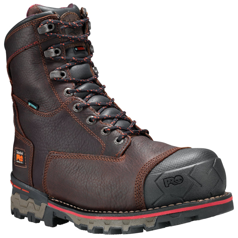 Cargue la imagen en el visor de la galería, Men&#39;s Boondock 8&quot; Composite Toe Waterproof Work Boot - Brown - Fearless Outfitters
