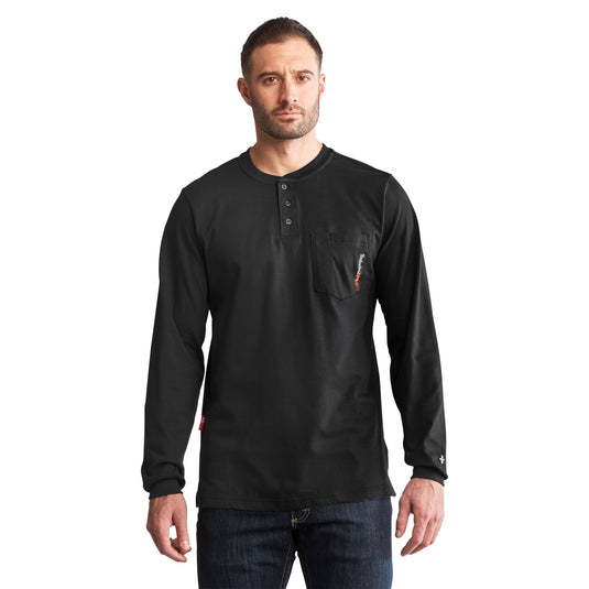 Men's Cotton Core Flame-Resistant Long-Sleeve Henley - Fearless Outfitters