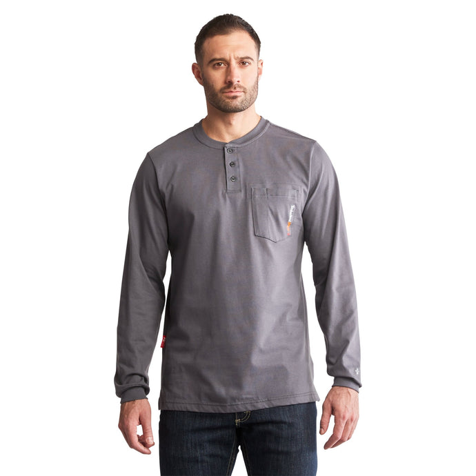 Men's Cotton Core Flame-Resistant Long-Sleeve Henley - Fearless Outfitters