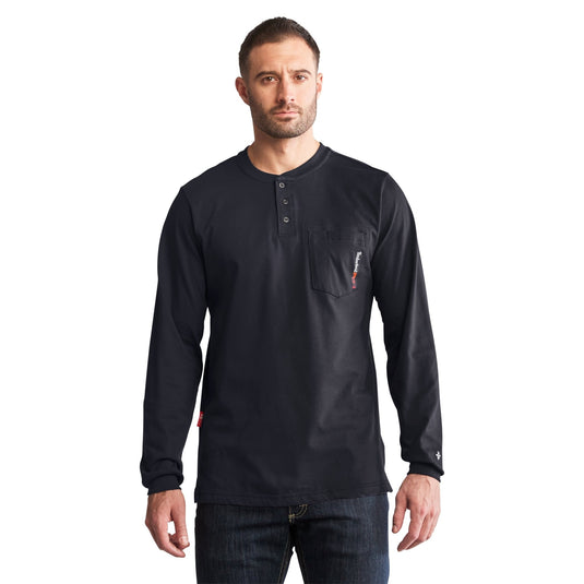 Men's Cotton Core Flame-Resistant Long-Sleeve Henley - Fearless Outfitters