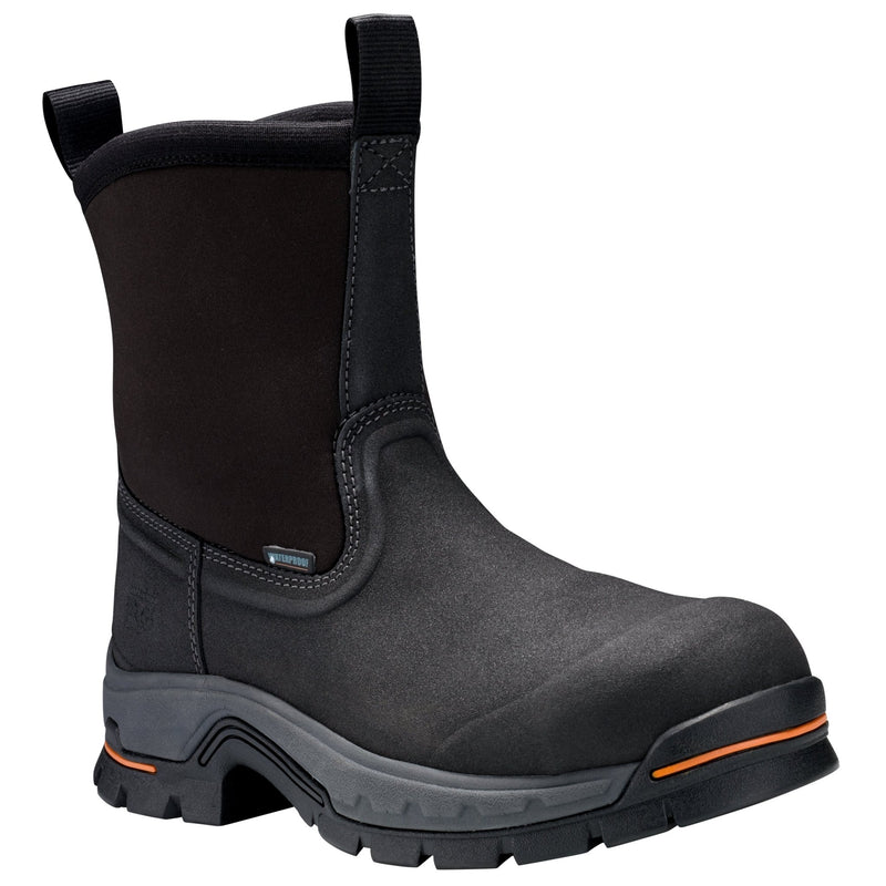 Cargue la imagen en el visor de la galería, Men&#39;s Stockdale Pull On Alloy Toe Waterproof Work Boot - Black - Fearless Outfitters
