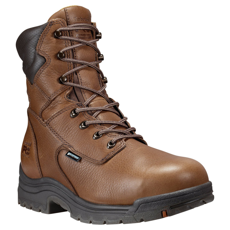 Cargue la imagen en el visor de la galería, Men&#39;s TiTAN 8&quot; Alloy Toe Waterproof Work Boot - Brown - Fearless Outfitters
