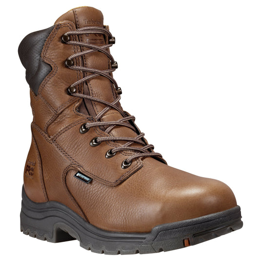 Men's TiTAN 8" Alloy Toe Waterproof Work Boot - Brown - Fearless Outfitters