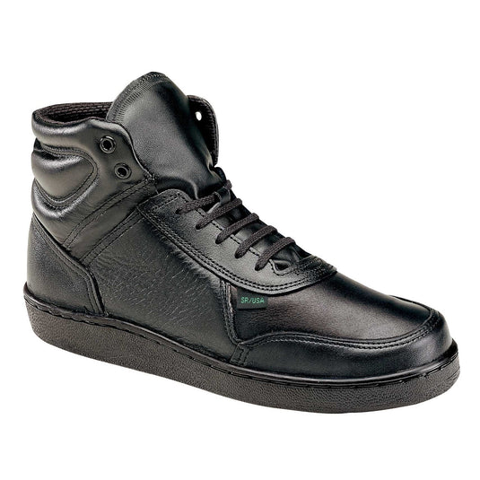 Street Black Leather Athletics Boots Code 3 Mid Cut - Fearless Outfitters