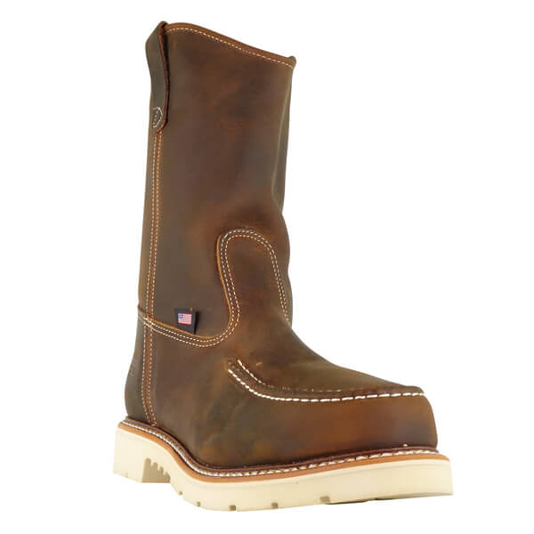 Cargue la imagen en el visor de la galería, Thorogood American Heritage 11″ Trail Crazy Horse Safety Toe Moc Toe Pull-On Wellington - Fearless Outfitters
