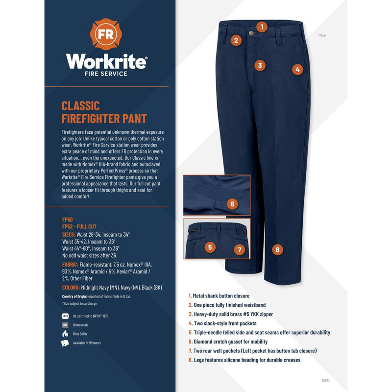 Load image into Gallery viewer, Workrite Classic Firefighter Pant Full Cut Black - Fearless Outfitters
