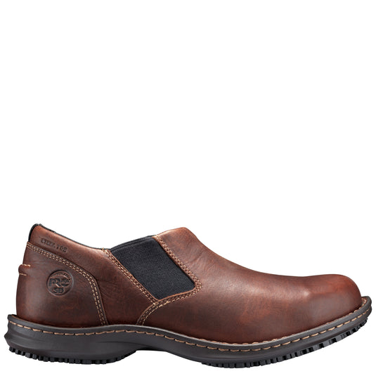 Men's Gladstone Casual Steel Toe Slip-On Work Shoes - Brown
