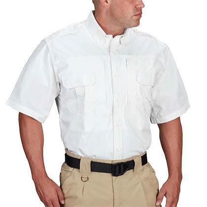 Men's Short Sleeve Tactical Shirt - Poplin White